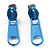 Small Sky Blue Metal Zipper Stud Earrings - view 3