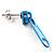 Small Sky Blue Metal Zipper Stud Earrings - view 4