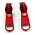 Small Red Metal Zipper Stud Earrings - view 3