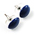 Set Of 3 Dark Blue Button Shaped Stud Earrings (22mm, 17mm, 13mm) - view 5