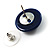 Set Of 3 Dark Blue Button Shaped Stud Earrings (22mm, 17mm, 13mm) - view 6