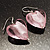 Pale Pink Glittering Puffed Heart Glass Drop Earrings (Silver Tone) - view 2