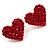 Hot Red Crystal Heart Stud Earrings - view 7