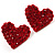 Hot Red Crystal Heart Stud Earrings - view 4