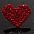 Hot Red Crystal Heart Stud Earrings - view 6