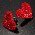 Hot Red Crystal Heart Stud Earrings - view 8
