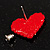 Hot Red Crystal Heart Stud Earrings - view 3