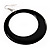 Large Black Enamel Hoop Drop Earrings (Silver Metal Finish) - 6.5cm Diameter - view 3