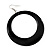 Large Black Enamel Hoop Drop Earrings (Silver Metal Finish) - 6.5cm Diameter - view 5