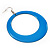 Large Light Blue Enamel Hoop Drop Earrings (Silver Metal Finish) - 6.5cm Diameter - view 4
