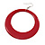 Large Red Enamel Hoop Drop Earrings (Silver Metal Finish) - 6.5cm Diameter - view 4