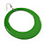 Large Grass Green Enamel Hoop Drop Earrings (Silver Metal Finish) - 6.5cm Diameter - view 4