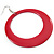 Large Raspberry Pink Enamel Hoop Drop Earrings (Silver Metal Finish) - 6.5cm Diameter - view 3