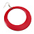 Large Raspberry Pink Enamel Hoop Drop Earrings (Silver Metal Finish) - 6.5cm Diameter - view 4