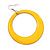 Large Bright Yellow Enamel Hoop Drop Earrings (Silver Metal Finish) - 6.5cm Diameter - view 2