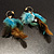 Gold Tone Boho Chic Feather Long Earrings (Blue&Brown) - view 8