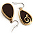 Gold Tone Wood Drop Earrings - view 6