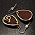 Gold Tone Wood Drop Earrings - view 4