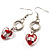 Red Heart Glass Drop Earrings - view 3