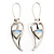 Contemporary Crystal Leaf Drop Earrings (Silver Tone)