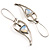 Contemporary Crystal Leaf Drop Earrings (Silver Tone) - view 7