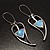 Contemporary Crystal Leaf Drop Earrings (Silver Tone) - view 2