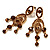 Stunning Amber Coloured Swarovski Crystal Chandelier Earrings (Gold Tone) - view 8
