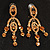 Stunning Amber Coloured Swarovski Crystal Chandelier Earrings (Gold Tone) - view 2