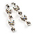 Long Drop Crystal Butterfly Earrings (Silver&Clear) - view 4