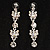 Long Drop Crystal Butterfly Earrings (Silver&Clear) - view 2