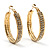 Gold Tone Diamante Hoop Earrings  (40mm Diameter) - view 3