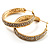 Gold Tone Diamante Hoop Earrings  (40mm Diameter) - view 6