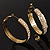 Gold Tone Diamante Hoop Earrings  (40mm Diameter)