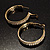 Gold Tone Diamante Hoop Earrings  (40mm Diameter) - view 4