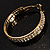 Gold Tone Diamante Hoop Earrings  (40mm Diameter) - view 8