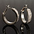 Silver Tone Crystal Hoop Earrings (25mm Diameter) - view 3