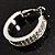 Silver Tone Crystal Hoop Earrings (25mm Diameter) - view 7