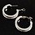 Silver Tone Crystal Hoop Earrings (25mm Diameter) - view 8