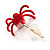 Tiny Red Crystal Spider Stud Earrings - view 5
