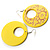 Bright Yellow Large Floral Wood Drop Hoop Earrings - view 5