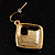 Red Enamel Square Shaped Drop Earrings (Gold Tone) - view 5