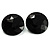 Black Round Faceted Acrylic Stud Earrings - 3cm Diameter - view 3