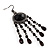 Black Bead Chandelier Earrings (Black Tone) - view 2