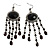 Black Bead Chandelier Earrings (Black Tone)