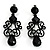 Black Gothic Bead Drop Earrings