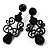 Black Gothic Bead Drop Earrings - view 4