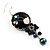Boho Style Floral Bead Drop Earrings (Silver&Black) - view 6