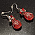 Exquisite Pink Bead Wire Drop Earrings (Silver Tone) - view 5