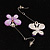 Lilac Acrylic Crystal Butterfly Drop Earrings (Silver Tone) - view 8