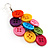 Multicoloured Plastic Button Drop Earrings (Silver Tone) - view 3